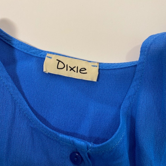 Bright Blue Button-Down Top | Dixie - Picture 3 of 5